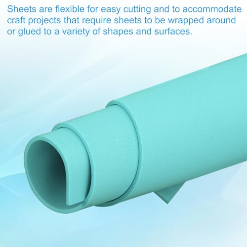 PATIKIL EVA Foam Sheet 10Pcs 12x8 Inch 2mm Thick Azure Color - color: Azure Color