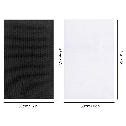 6 Pieces Classic Reserve Aida Cloth Cross Stitch Cloth, DaKuan 11 Count Cross Stitch Fabric, White & White, 12 by 18-Inch - color: 3 Black+3 White