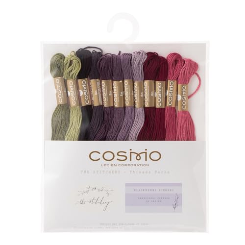 Lecien No. 162400-10 Cosmo, Thread Assorted Pack by Nicki Franklin (BlackBerry Picking) 12 Piece Set - color: blueberry, style: Blackberry Picking