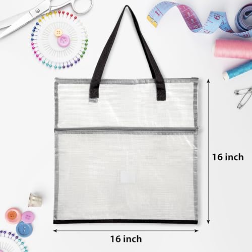 Cosblank 16x16inch Sew Project Bag Jumbo Needlepoint Project Bag, Black - color: Black