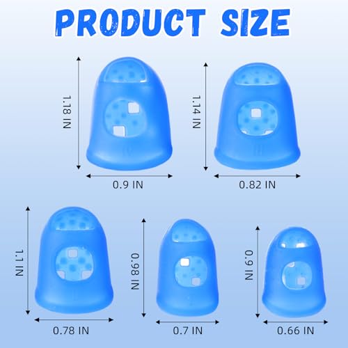 Zonon 20 Pcs Rubber Thimble Finger Protector,Blue,Orange - color: Blue,orange