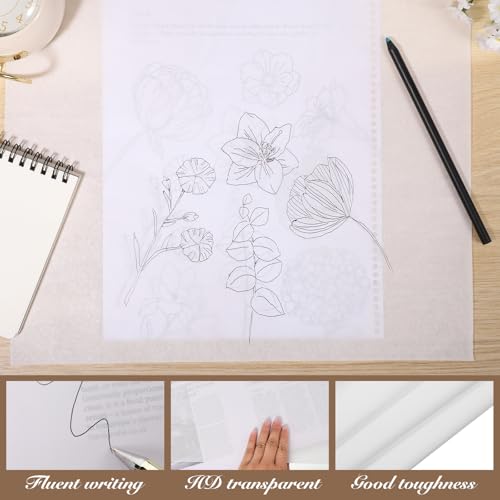 Tracing Paper Roll 12 in × 50 yd, White Translucent for Sewing, Drawing - size: 12in x 50yd