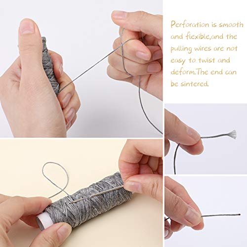 Waxed Thread, Upholstery Needle and Thread 32 Yards Dark Gray - color: Dark Gray, size: 32Yard