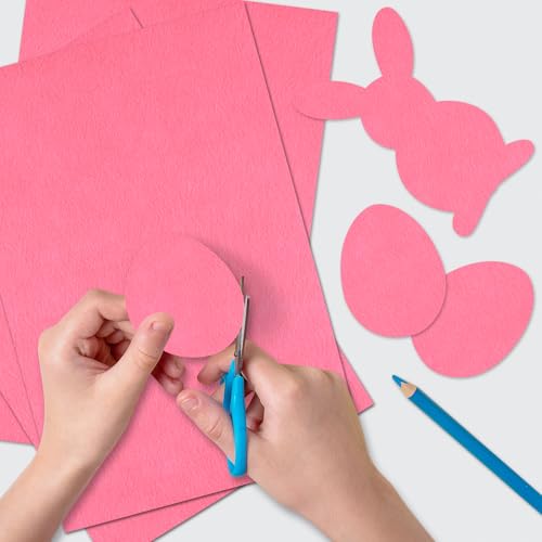20 Pcs Pink Felt Fabric Sheet 8" x 12" Assorted Color Felt Fabric Sheets for Crafts DIY Handcraft Sewing Squares Patchwork Nonwoven - color: Pink