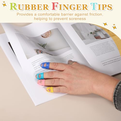 PATIKIL Rubber Finger Tips, 5 Sizes 20 Pcs Guitar Fingertip Protector Silicone Thimbles Knitting Accessories for Hand Sewing Paper Sorting Money Counting Guitar Playing, Pink - color: Pink