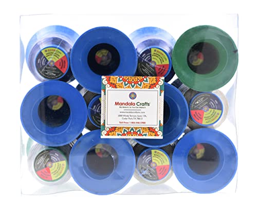 Mandala Crafts Size 207 630D T210 12 Neutral Bonded Nylon Thread, 1080 YDs - color: 12 Neutral Colors, size: T210 #207 630D/3 1080 Yards