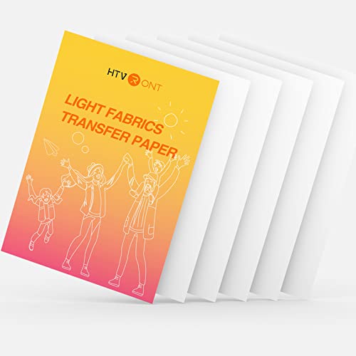 HTVRONT Heat Transfer Paper for Light T Shirts - 6 Sheets, 8.5" X 11" - color: Light, size: 6 Sheets