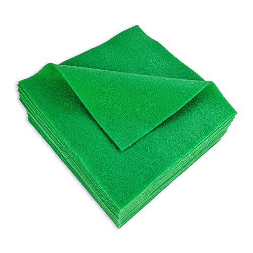 Jtnohx Soft Felt Fabric Flexible Craft Felt Sheets Green 6" 20Pcs 1.4mm - color: Green