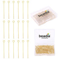 BEADIA 14K Gold Plated Open Eye Pins Non Tarnish 20mm 200pcs for Jewelry Making Findings - color: Open Eye Pins 14k Gold, size: 20x0.7mm