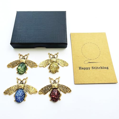 PARKUVALLEY 4pcs Bee Needle Minder for Cross Stitch - size: 4pcs Bee