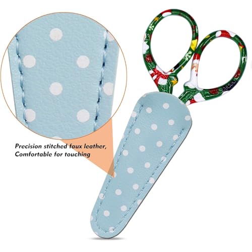 3.6 inch Scissors with Sheath for Embroidery Knitting Craft Yarn - color: Green Christmas