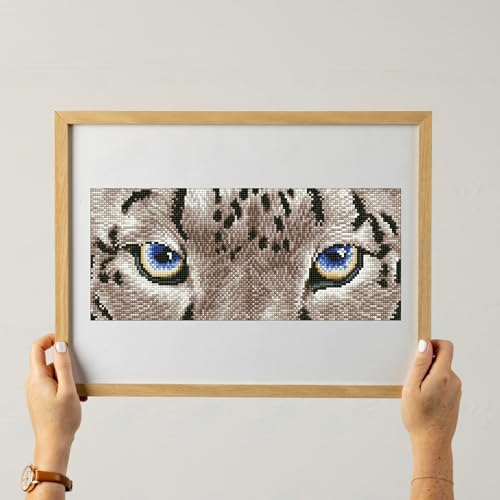 DIAMOND DOTZ Snow Leopard Diamond Painting Kit, Diamond Art Craft Set