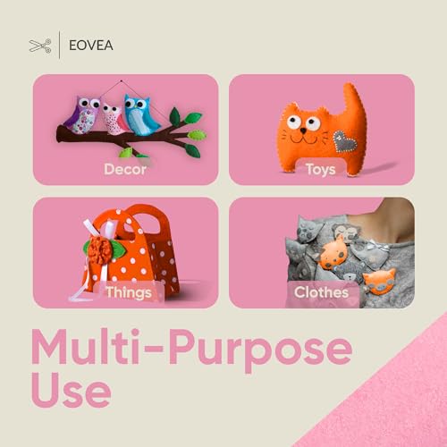 EOVEA - Acrylic Felt Fabric by The Yard - Soft and Durable 72" Wide & 1.6mm Thick Felt Sheets for DIY Crafts, Sewing, Upholstery, Cushion, Padding, Costumes(Baby Pink, 1 Yard) - color: Baby Pink, size: 1 Yard