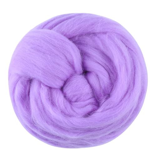 3.53oz Needle Felting Wool Roving for Needle Felting Lavender Felting Wool - color: lavender