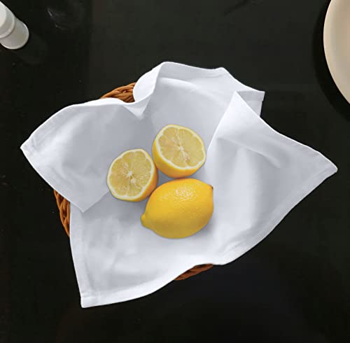 RUVANTI Flour Sack Towels 6 Pack 28”x28”, 100% Cotton Ring Spun – White - color: White, size: 6 Pack