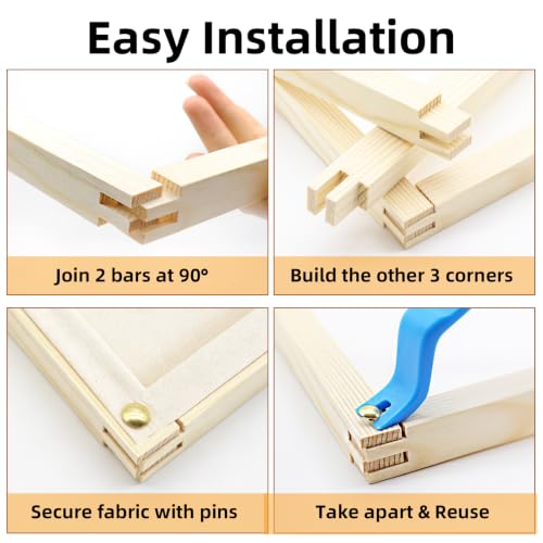 12"/14"/16" Stretcher Bars for Needlework 12 Pcs Needlepoint Stretcher Bars