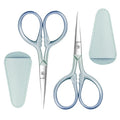 2 Pcs Eyebrow Scissors for Women, 3.5 Inch Stainless Steel - color: Blue