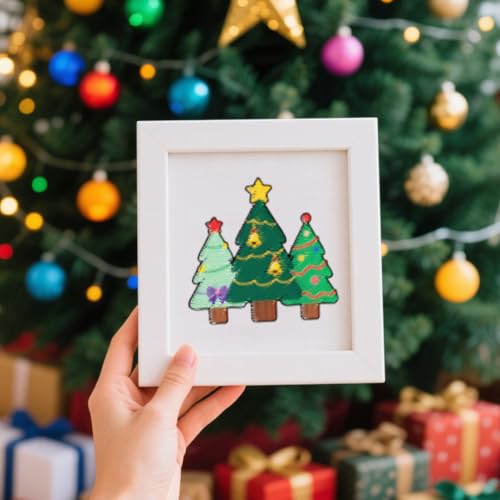 GLOBLELAND 4 Sheets Christmas Colorful Water Soluble Embroidery Pattern - color: Christmas Cartoon
