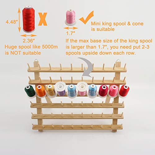 New brothread 4X60 Spools Wooden Thread Rack