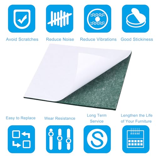 PATIKIL 4x4 Inch Lamp Base Felt, 6Pack 3mm Thickness Square Felt Furniture Pad Soft Adhesive Non-Slip Anti-Scratch Backed Felt for Lamp Furniture DIY Craft, Dark Green - color: Dark Green, size: 4x4 Inch