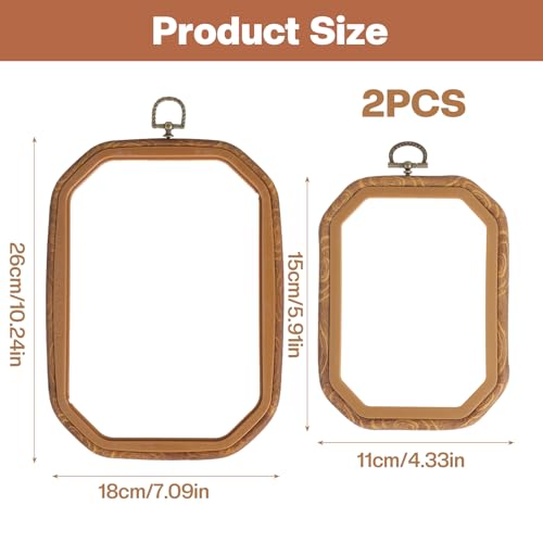 Elegaperma 2pcs Embroidery Hoop Frame, 2 Size Decorative Embroidery Hoop