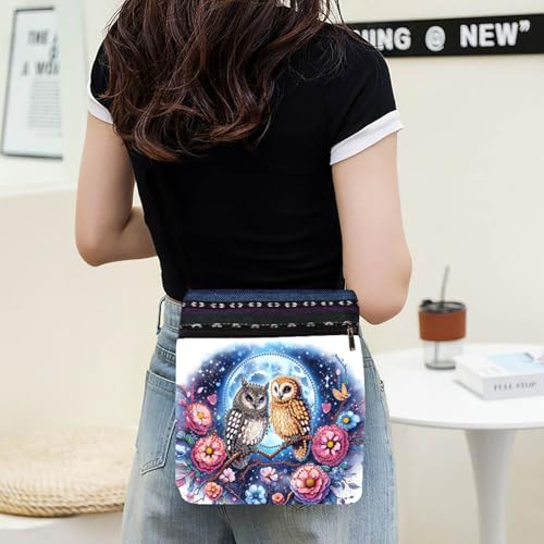 LSQFS 5D Diamond Art Crossbody Purse, DIY Diamond Art Kits for Adults Mosaic Handcraft Canvas Bag for Women, 8.5x8.7x0.39 Inch Lightweight Adjustable Shoulder Bag for Beach, Travel and Everyday - color: Red