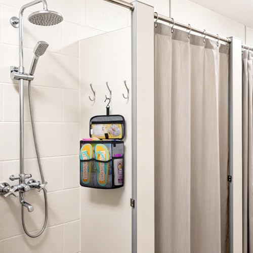 Lifewit Mesh Shower Caddy, Hanging Bathroom Organizer with Slipper pockets - color: Grey
