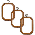 Framendino, 3 Pack Imitation Wood Embroidery Hoop Hoops Display Frame Cross Stitch Ring for Art Craft Sewing - size: 6" x 4.5"