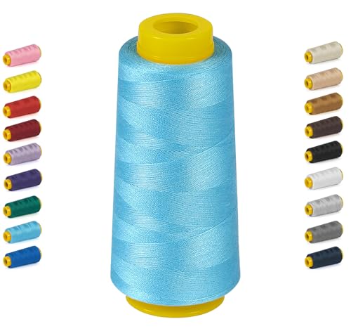 1800 Yards Blue Threads, All Purpose Thread for Sewing - color: 007-Sky Blue, size: 40S/2