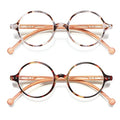 Round Reading Glasses for Women Men Blue Light Blocking Circular Readers Unisex Ultra Lightweight Circle Eyeglasses - color: Wood-grey Tortoise+brown Tortoise