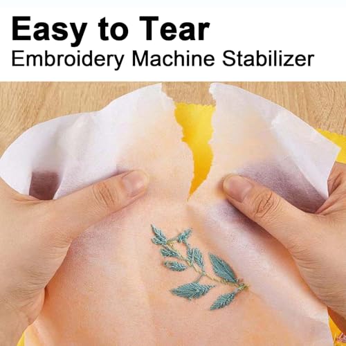 12 Inch x 50 Yards Tear Away Stabilizer for Embroidery, Easy to Tear Embroidery Backing Stabilizer - Medium Weight