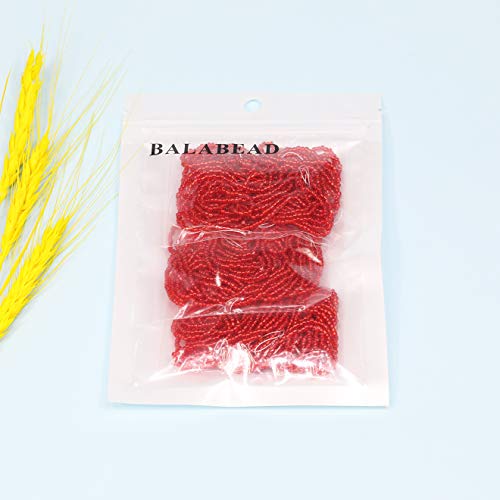 11/0 Glass Seed Beads Hanks (3 Meters, 6000pcs), 9 Meters String Red Silver Lined Strand Hanks - color: Red-Sliver Lined