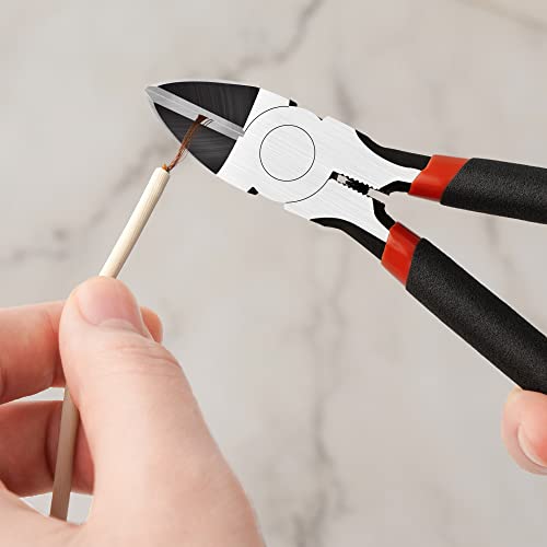 BOENFU Wire Snips Floral Wire Cutter Jewelry Wire Snippers 6 Inches 2 Pack Flush Cut Pliers Side Cutters Metal Cutting Tool for Crafting, Floral, Artificial Flowers, Chicken Wire, Electrical - color: 6 Inches - 2 Pack - Black Handle