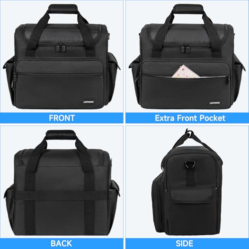 Craft Bag for Scrapbook Supplies, Large Scrapbook Tote with 15.6'' Laptop Sleeve, Art Supply Storage Bag with Multiple Pockets for Scrapbooking Tools, Black - color: Black, size: Without Trolley