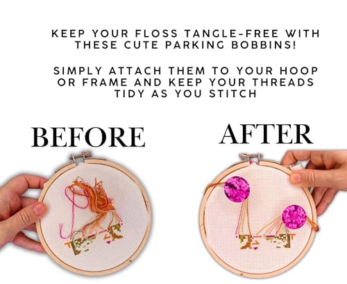 Parking Bobbins for Cross Stitch Accessory for Tightening Floss Tension Clips Floss Keepers Magnetic