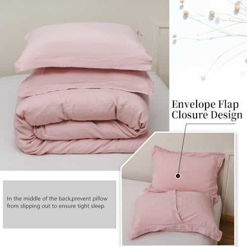 100% French Linen Pillow Shams Basic Style - Pack of 2 - Washed Solid Color Natural Flax Soft Breathable - Blush Pink, 20'' x 36'' - color: Blush Pink, size: 20''x36'' - Basic