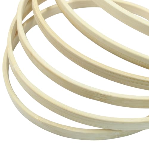 Unlorspy Wooden Bamboo Floral Hoops, 6 Sizes (6/7/8/9/10/12 inch) - size: 6/7/8/9/10/12 inch,12pcs