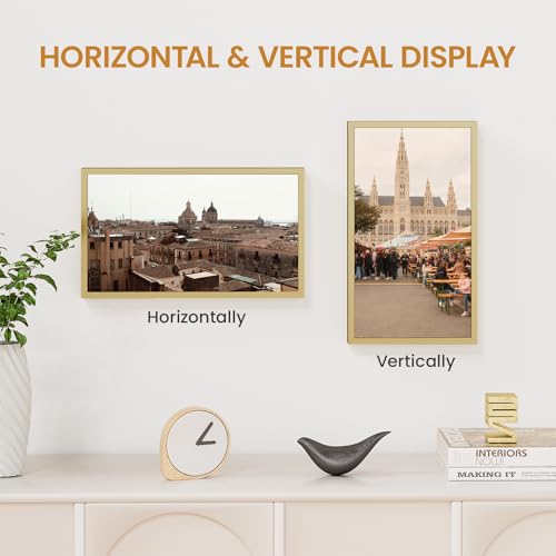 7x12 Aluminum Metal Picture Frame,Tempered Glass Gold Photo Frame 7x12 for Family Photo,Posters,Art,Document to Wall Mount Horizontally or Vertically - size: 7x12