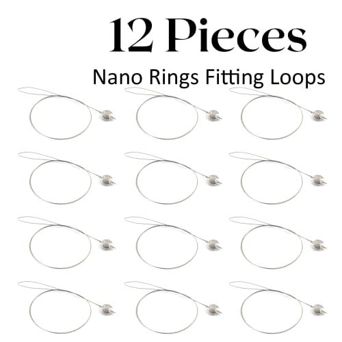 Hair Extension Nano Rings Threader Loop Hook Pulling Needle Tool 3pcs Micro Beads Links Feather Hair Extensions Threading Tool (12Pcs Threading Tool), Silver, 24cm