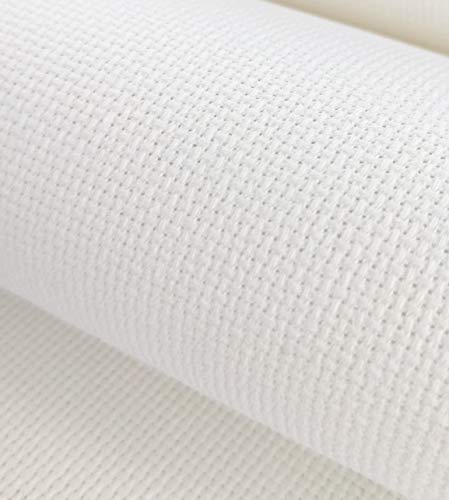 KCS 16CT Counted Cotton Cross Stitch Aida Cloth Fabric (White, 12" x 59") - color: White, size: 12" x 59"