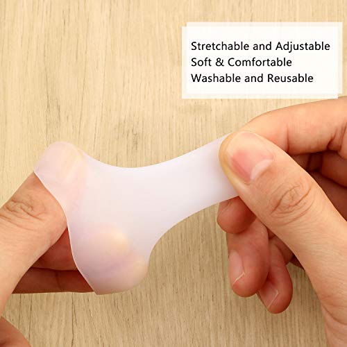 Frienda 30 Pcs Silicone Gel Finger Protector, 2 Sizes(White) - color: White