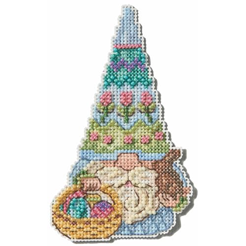Mill Hill Easter Gnome Counted Cross Stitch Ornament Kit 2025 Jim Shore Collection JS202513, 3 x 5 inches, Multi