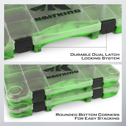 KastKing Utility Tackle Boxes, 3600 and 3700 Fishing Tackle Trays - color: Green Camouflage, size: 3700(4Pack)