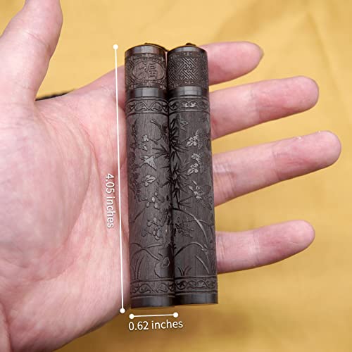 Yuchew Needle Case Sewing Needle Holder 2 Packs Portable Wooden Embroidery Needle Case Needle Tube Keeper Container for Storage Tapestry Cross Stitch Leather Darning Needle, Toothpick, Pill (Bamboo) - color: Bamboo