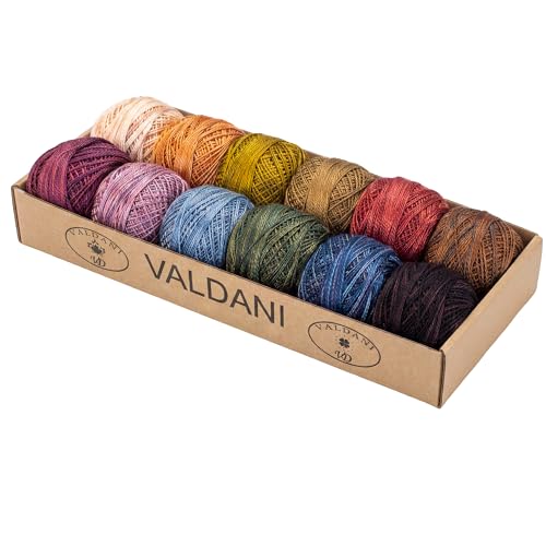 Valdani Pearl Cotton Sz 12 | The Scent of Flowers | 12 Balls | 109 Yds/Ball - color: The Scent of Flowers S12, size: 12