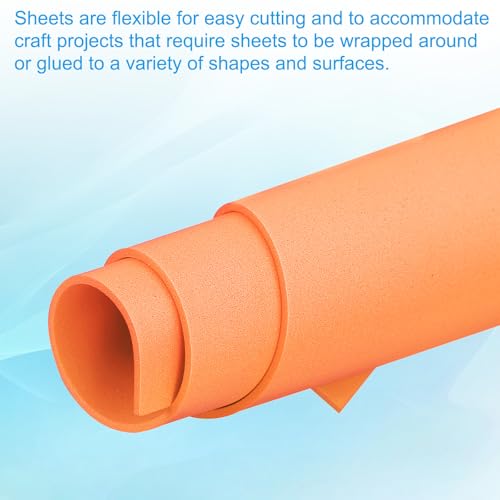 PATIKIL EVA Foam Sheet 10Pcs 12x8 Inch 2mm Thick Orange - color: Orange