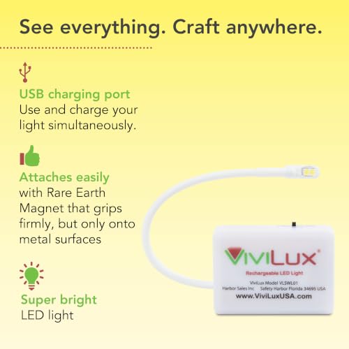 ViviLux Cordless LED Sewing Machine Light, 1200 Lumen, Magnetic Mount - size: Standard (Magnet)