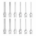 HARFINGTON 12pcs Dispensing Needle Set 8-18 Gauge 1 Inch Stainless Steel Blunt Tip Luer Connector for Refilling Glue Oil Thick Liquids Ink Lab Use (2pcs of Each Size)