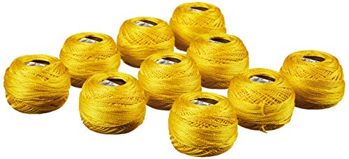DMC Pearl Cotton Balls, Size 8, Bright Canary - color: Bright Canary, style: 8 Thread Count