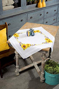 Vervaco Cross Stitch Tablecloth Kit Sunflowers 32" x 32" - size: 32" x 32"